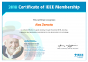 Senior Member Grade - IEEE Member Certificate